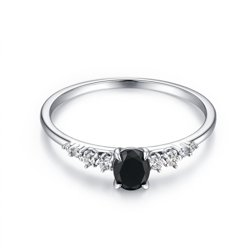 Oval Black Diamond Galaxy Ring / PK-149R/MTR