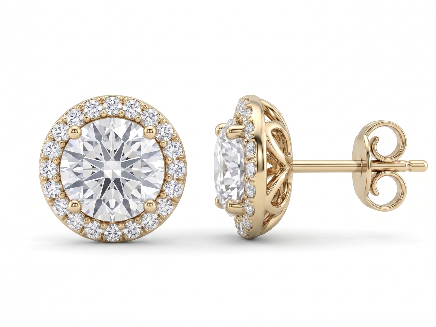 Gold Diamond Earrings / PK-106E+2/ATR