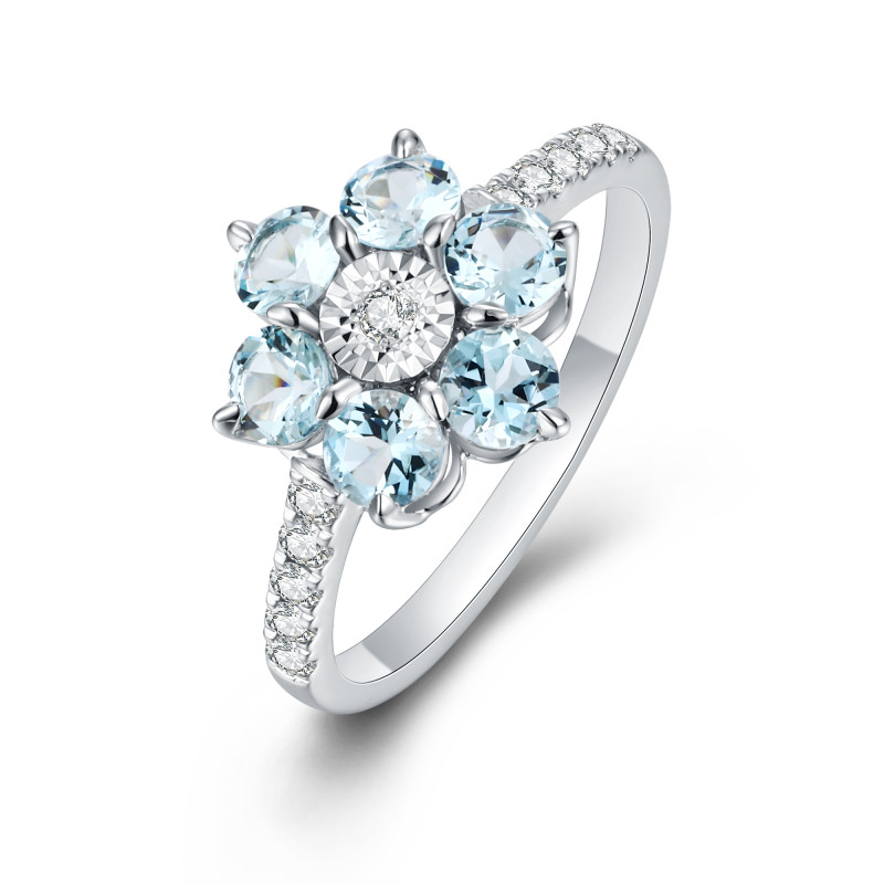 Aquamarine and Diamond Ring / PK-54SR+2/CTR