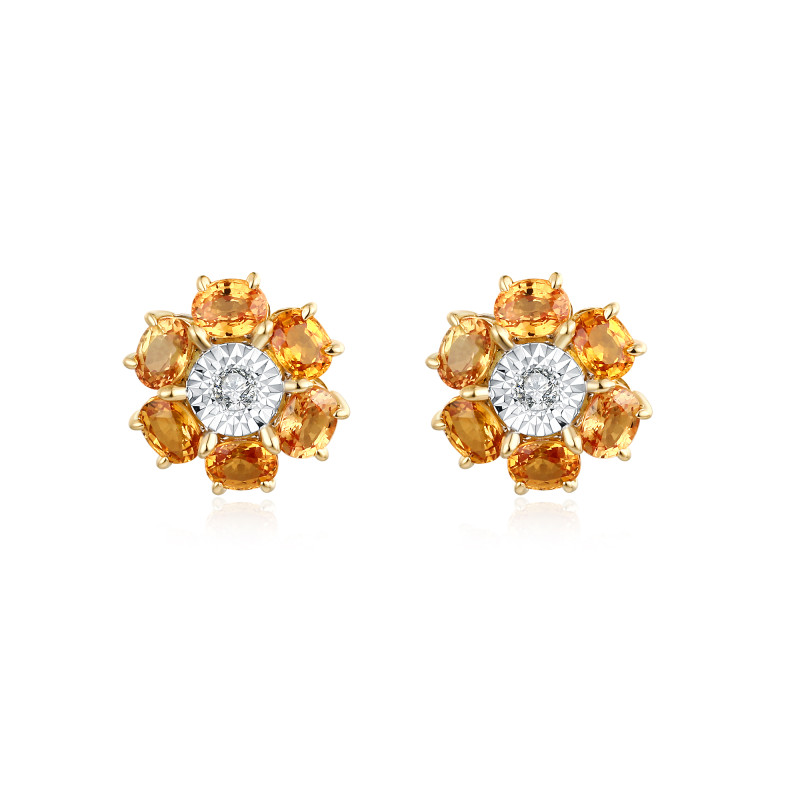 Yellow Sapphire and Diamond Earrings / PK-53SE+1/CSR