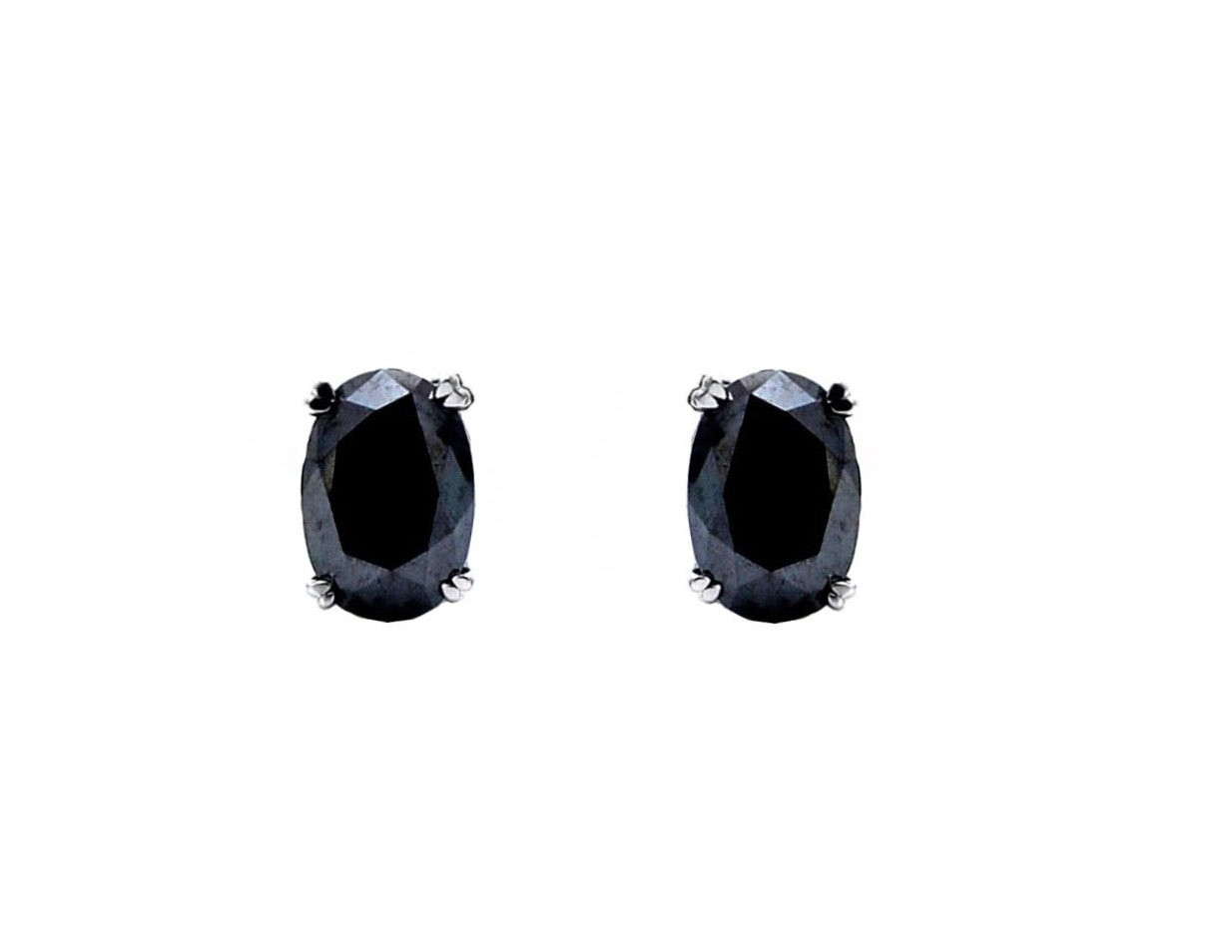Black Diamond Oval Earrings / PK-59E/NRR