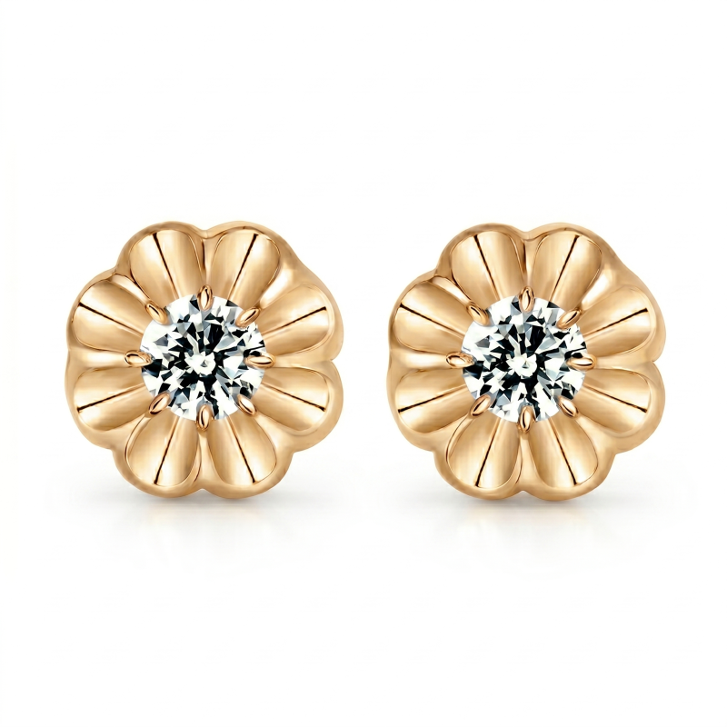 White Diamond Floral Earrings / PK-30E+1/EAR