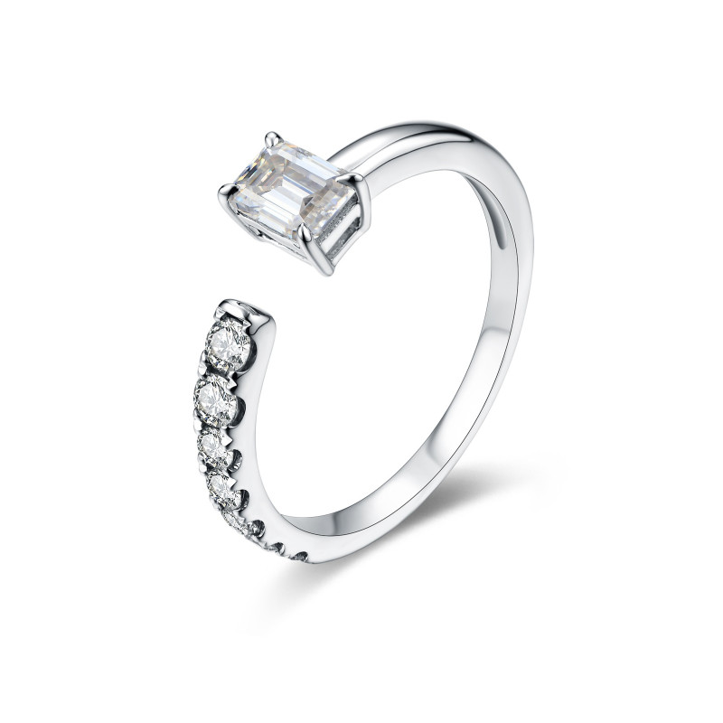 Emerald Cut Designer Open Ring / PK-26R+2/SOR